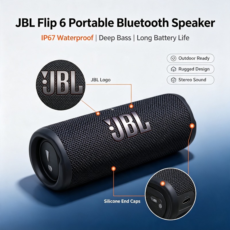 JBL Flip 6 IP67 Su Geçirmez Ka - Jbl Speaker Flip 6 incelemesi ve fiyatı
